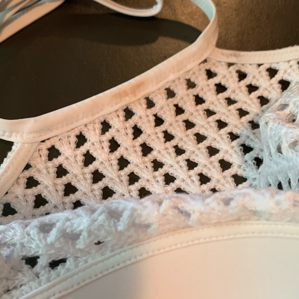 NWOT Shade & Shore Boho Crochet High Neck Top - Picture 11 of 13